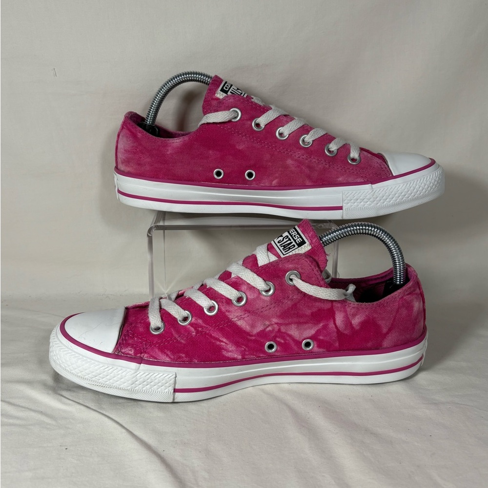 Converse All Star Bright Pink Tie Dye Lace Up Unisex Sneakers SZ M's 8/W's 10 - Picture 2 of 12